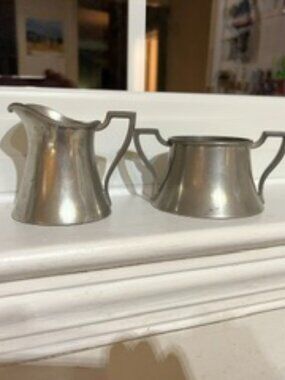 Pewter Sugar and Creamer - Antique Wallace P20